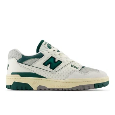 New Balance Unisex 550 Sneakers In White/green
