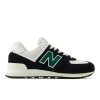 New Balance Unisex 574 Sneakers In Black/white/green