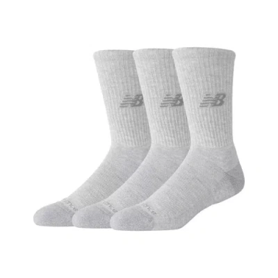 New Balance Unisex Active Crew Socks 3 Pack In Gray