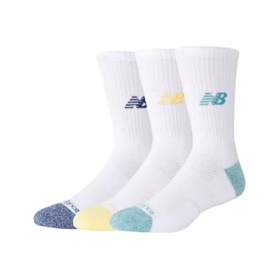 New Balance Unisex Active Crew Socks 3 Pack In White