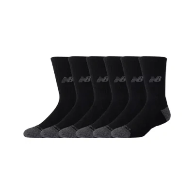 New Balance Unisex Active Crew Socks 6 Pack In Black