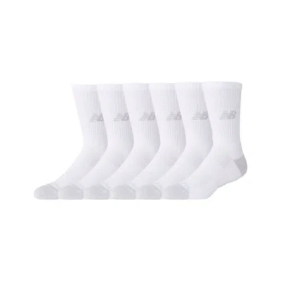 New Balance Unisex Active Crew Socks 6 Pack In White