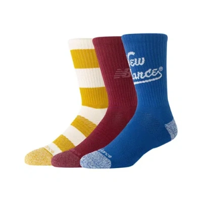 New Balance Unisex Active Graphic Crew Socks 3 Pack In Pattern