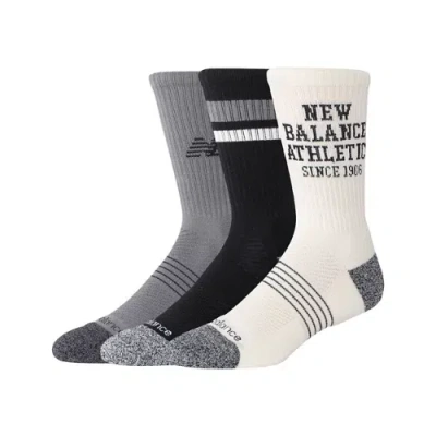 NEW BALANCE UNISEX ACTIVE GRAPHIC CREW SOCKS 3 PACK, POLYESTER, GRÖSSE S