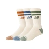 New Balance Unisex Active Lifestyle Striped Crew Socks 3 Pack, Polyester, Grösse Xl In White