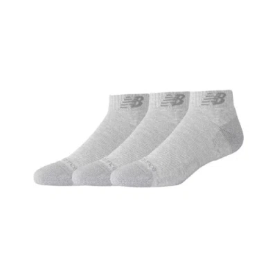 New Balance Unisex Active Low Cut Socks 3 Pack In Gray