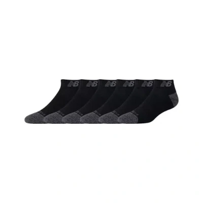 New Balance Unisex Active Low Cut Socks 6 Pack In Black