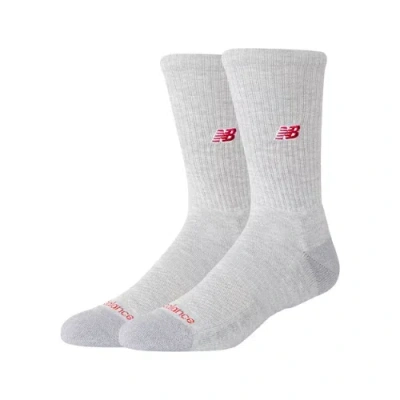 New Balance Unisex Active Nb Premium Crew Socks 2 Pack In Grau, Polyester, Grösse Xl In Gray
