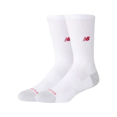 New Balance Unisex Active Nb Premium Crew Socks 2 Pack In Weiss, Polyester, Grösse Xl In White
