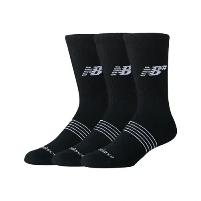 New Balance Unisex Active Numeric Crew Socks 3 Pack In Black