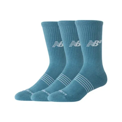 New Balance Unisex Active Numeric Crew Socks 3 Pack In Blue