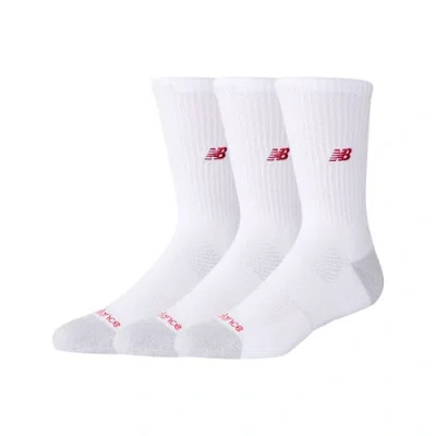 New Balance Unisex Active Premium Crew 3 Pack Socks 3 Pack In White