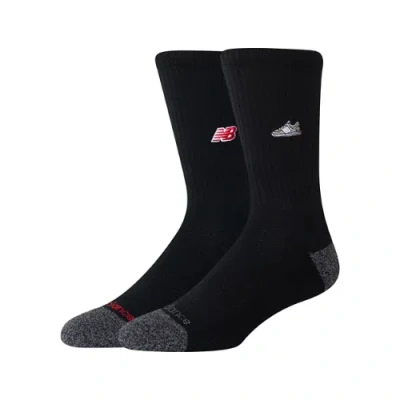 New Balance Unisex Active Premium Crew Socks 2 Pack In Black