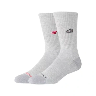 New Balance Unisex Active Premium Crew Socks 2 Pack In Grey