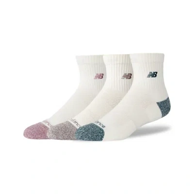 New Balance Unisex Active Premium Qtr 3 Pack Socks 3 Pack In Multi