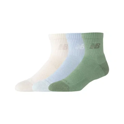 New Balance Unisex Active Qtr Socks 3 Pack In Braun/grau/beige, Poly-strick, Grösse Xl In Multi