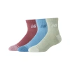 New Balance Unisex Active Qtr Socks 3 Pack In Pattern