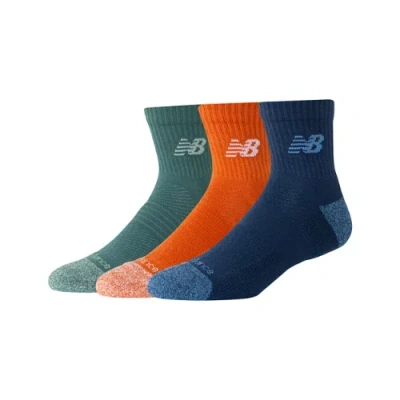 New Balance Unisex Active Qtr Socks 3 Pack In Pattern