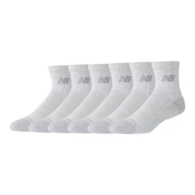 New Balance Unisex Active Qtr Socks 6 Pack In Gray