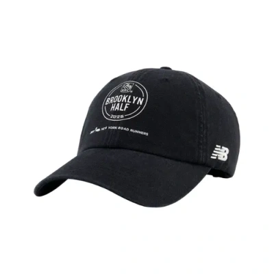 New Balance Unisex Brooklyn Half 6 Panel Classic Hat In Black