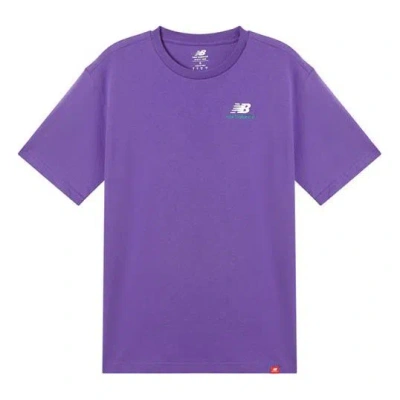 New Balance Unisex Embroidery Logo Round-neck Purple