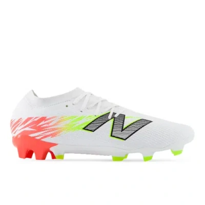 New Balance Unisex Furon Team Fg V8 Soccer Shoes In White/red/yellow