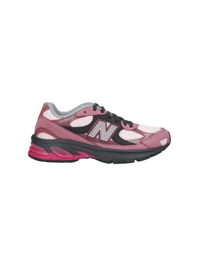 New Balance Unisex Leather And Mesh Sneakers In Purple