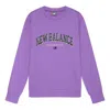 New Balance Unisex Logo Printing Round-neck Sweatshirt Purple