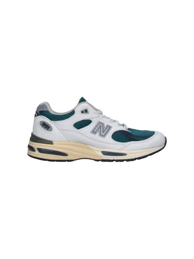 New Balance Unisex Nubuck & Mesh Sneakers In Green