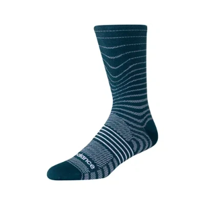 New Balance Unisex Pro Run Crew Socken 1 Pair In Grün/weiss, Nylon, Grösse M In Blue