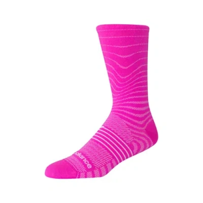 New Balance Unisex Pro Run Crew Socken 1 Pair In Rosa/weiss, Nylon, Grösse M In Multi