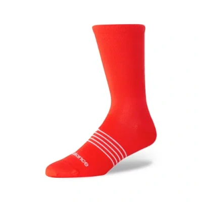 New Balance Unisex Pro Run Graphic Crew Socks 1 Pair In Red Nylon, Size Large