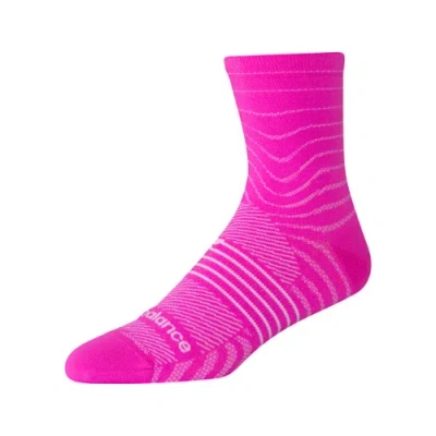 New Balance Unisex Pro Run Qtr Socken 1 Pair In Rosa/weiss, Nylon, Grösse Xl In Multi