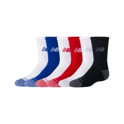 New Balance Unisex Youth Active Crew Socks 6 Pack In Print/pattern/misc