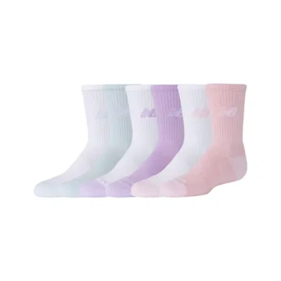 New Balance Unisex Youth Active Crew Socks 6 Pack In Print/pattern/misc