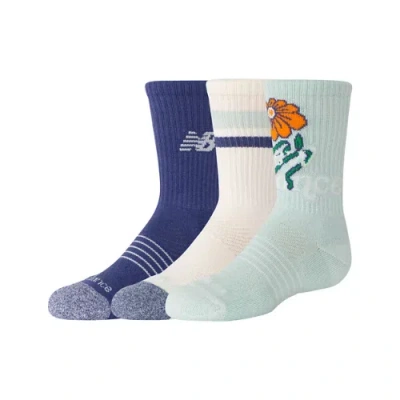 New Balance Unisex Youth Active Graphic Crew Socks 3 Pack In Print/pattern/misc