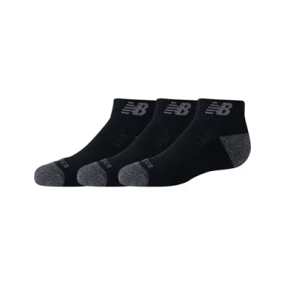 New Balance Unisex Youth Active Low Cut Socks 3 Pack In Black