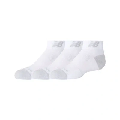 New Balance Unisex Youth Active Low Cut Socks 3 Pack In White