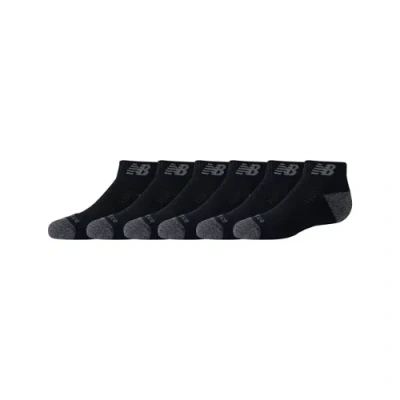 New Balance Unisex Youth Active Low Cut Socks 6 Pack In Black