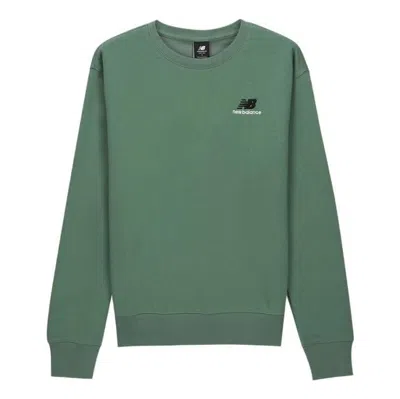 New Balance Unissentials French Terry Crewneck Sweatshirt 'dark Juniper' In Green