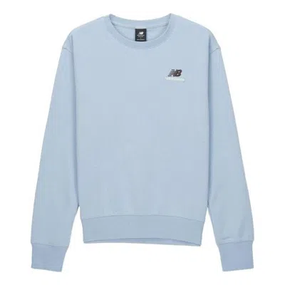 New Balance Unissentials French Terry Crewneck Sweatshirt 'light Arctic Grey' In Blue