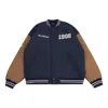 New Balance Vintage Varsity Jacket 'navy Tan' In Blue