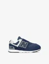 New Balance Vy 574 Classic: Evergreen Suede And Mesh Trainers 2-5 Years Eur 21.5 /5.5 Uk In Navy