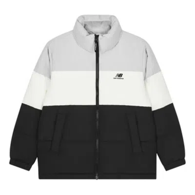 New Balance Warm Down Jacket 'black White Grey' In Gold