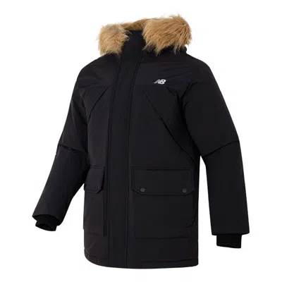 New Balance Warm Hooded Down Jacket 'black Brown'