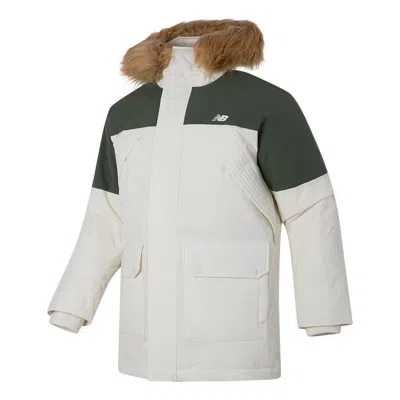 New Balance Warm Hooded Down Jacket 'white Black'