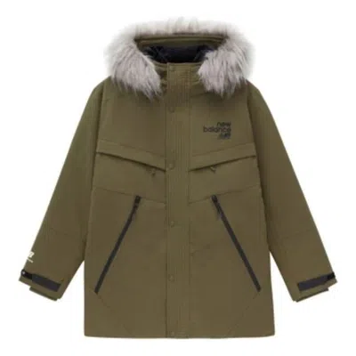New Balance Warm Parka Jacket 'olive Green White'