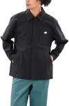 New Balance Water Repellent Cotton Blend Twill Coach's Jacket In Black