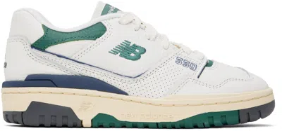 New Balance White 550 Sneakers In Sea Salt/new Spruce