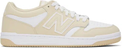 New Balance White & Beige 480 Sneakers In Timberwolf